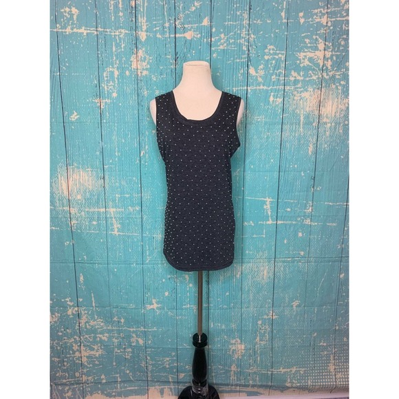 Pleione Gray Embellished Sleeveless Top Blouse Size M - Picture 8 of 9